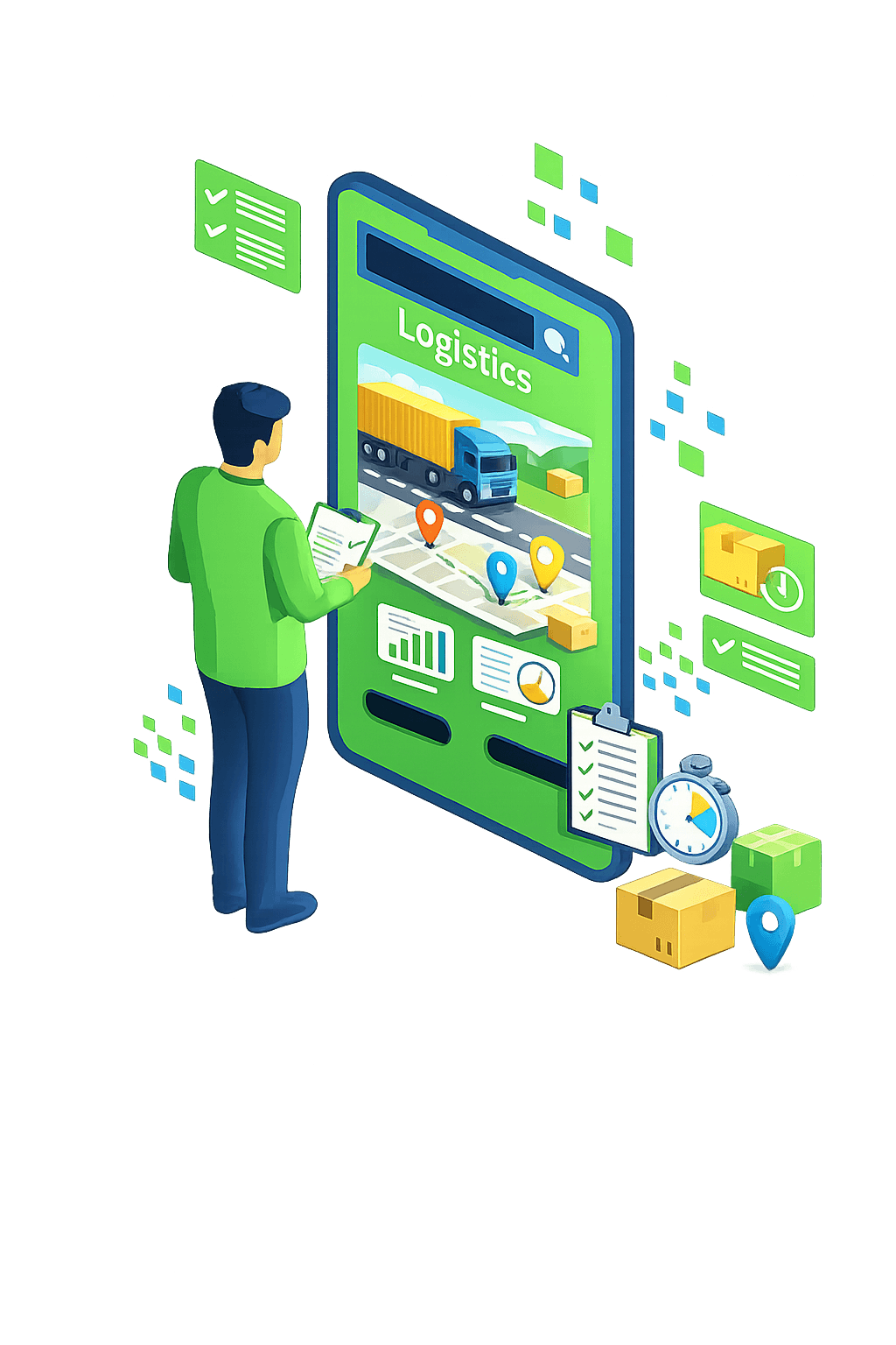 Logistics and transport website illustration