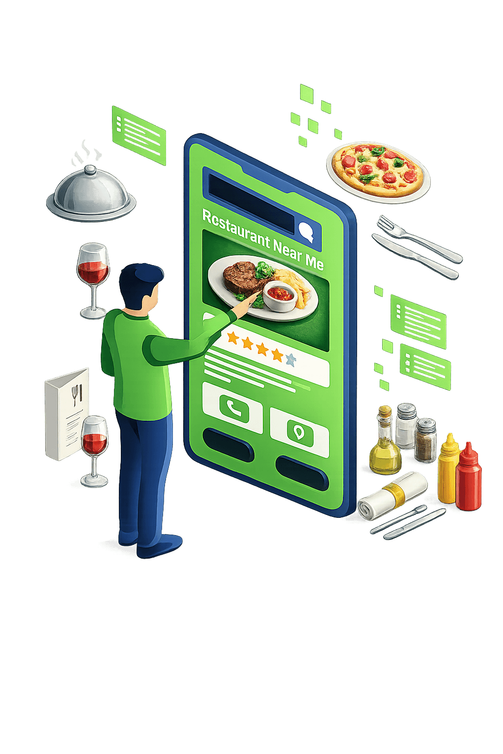 Restaurants and cafes website illustration